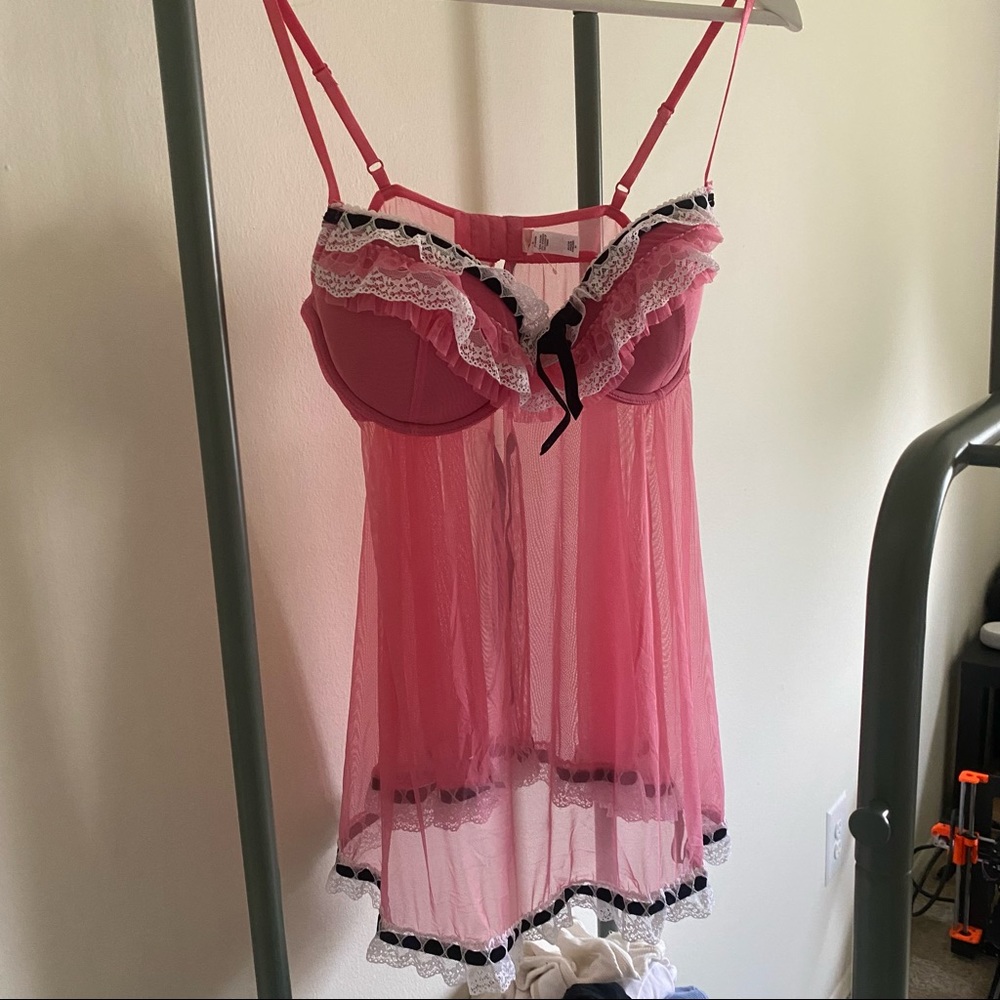 Pink Satin lingerie top